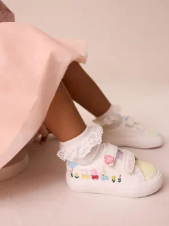 Next White Standard Fit (F) Peppa Pig Chunky Trainers with Touch Fastening