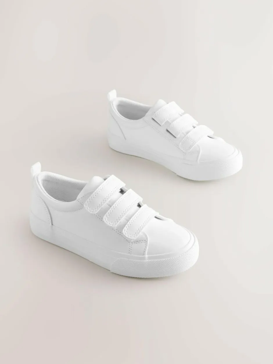 Next Standard Fit (F) Touch Fastening Smart Casual Trainers White Hot