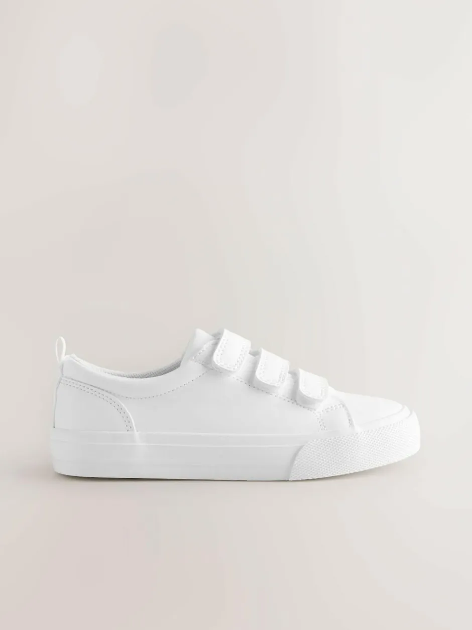 Next Standard Fit (F) Touch Fastening Smart Casual Trainers White Hot