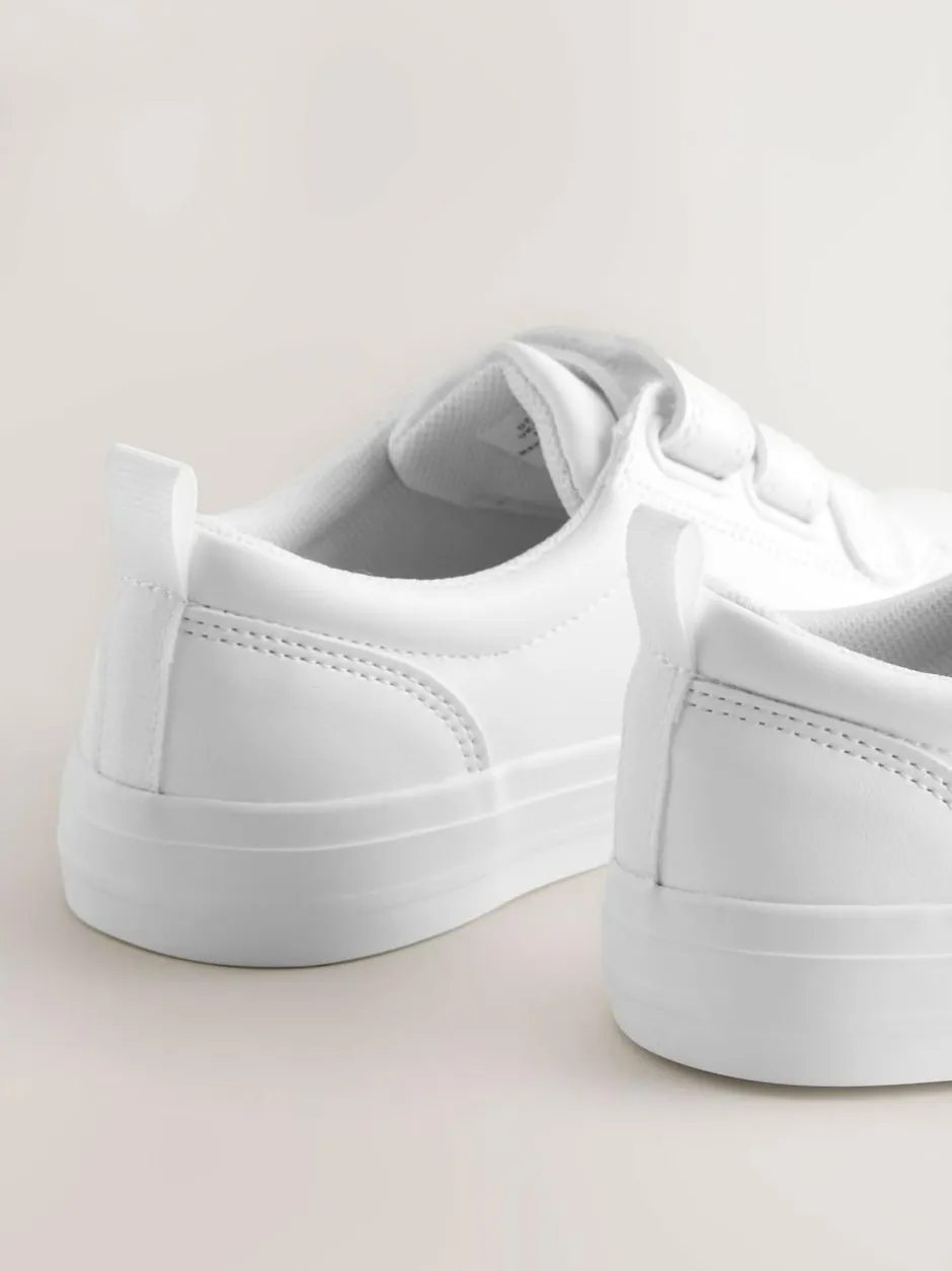 Next Standard Fit (F) Touch Fastening Smart Casual Trainers White Hot