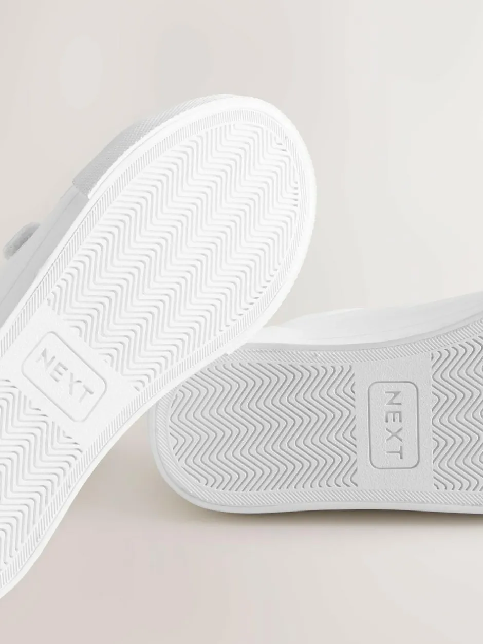 Next Standard Fit (F) Touch Fastening Smart Casual Trainers White Hot
