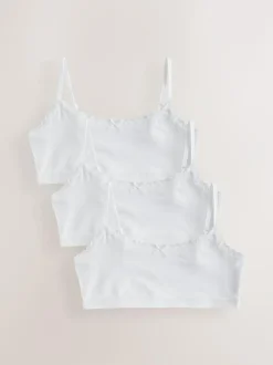 Next White Strappy Crop Tops 3 Pack (5-16yrs) Clearance
