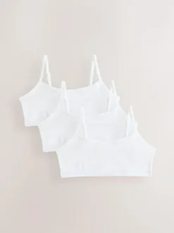 Next Strappy Crop Tops 3 Pack (5-16yrs) White Clearance