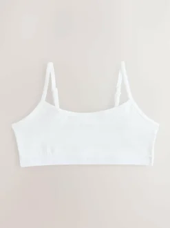 Next Strappy Crop Tops 3 Pack (5-16yrs) White Clearance