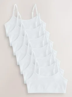 Next Strappy Crop Tops 7 Pack (5-16yrs) White Clearance