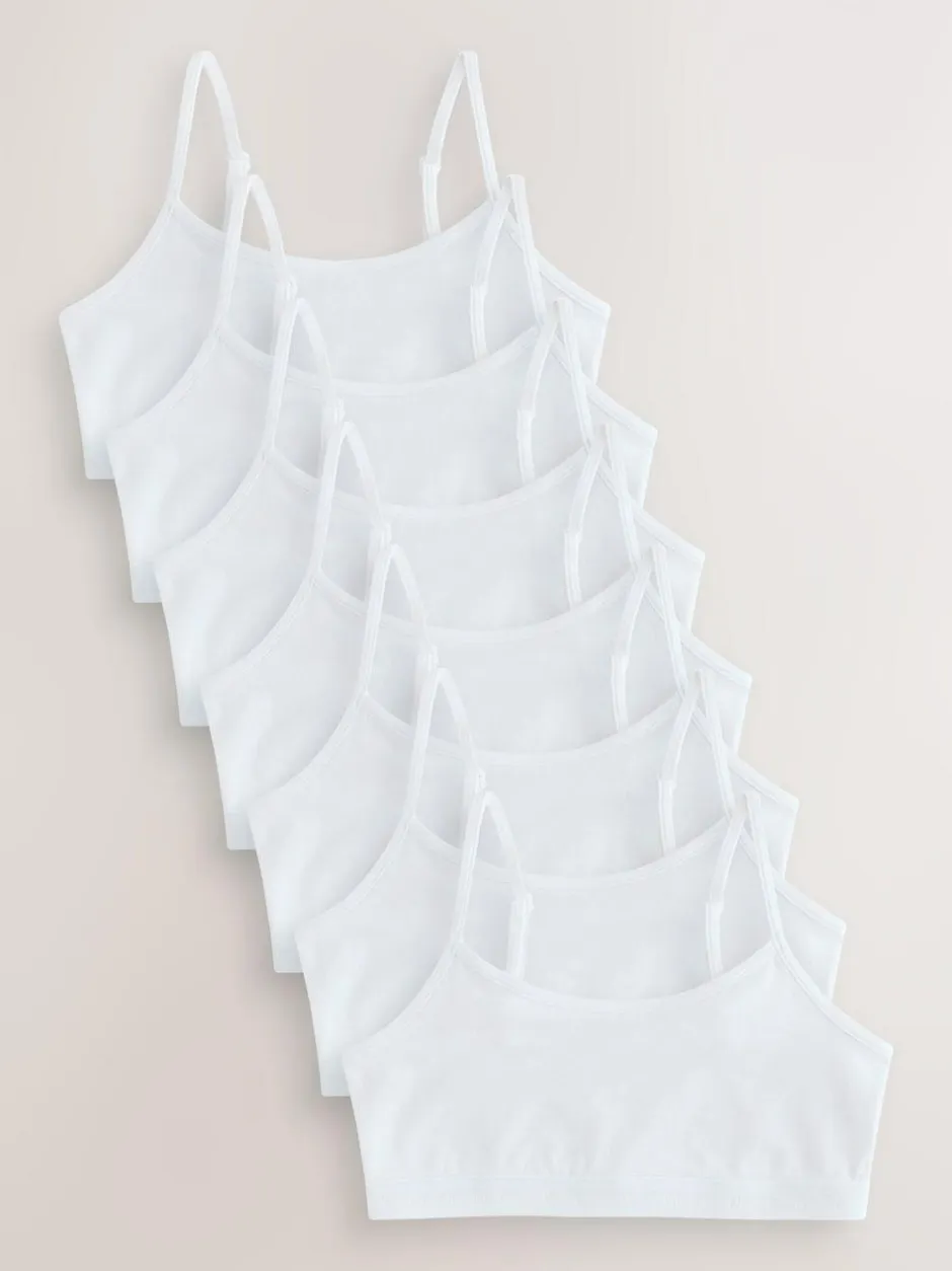 Next Strappy Crop Tops 7 Pack (5-16yrs) White Clearance