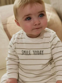 Next White Stripe Baby Gilet Top and Leggings Set (0mths-2yrs) Online