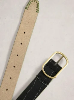 White Stuff Black Reversible Leather Belt Sale