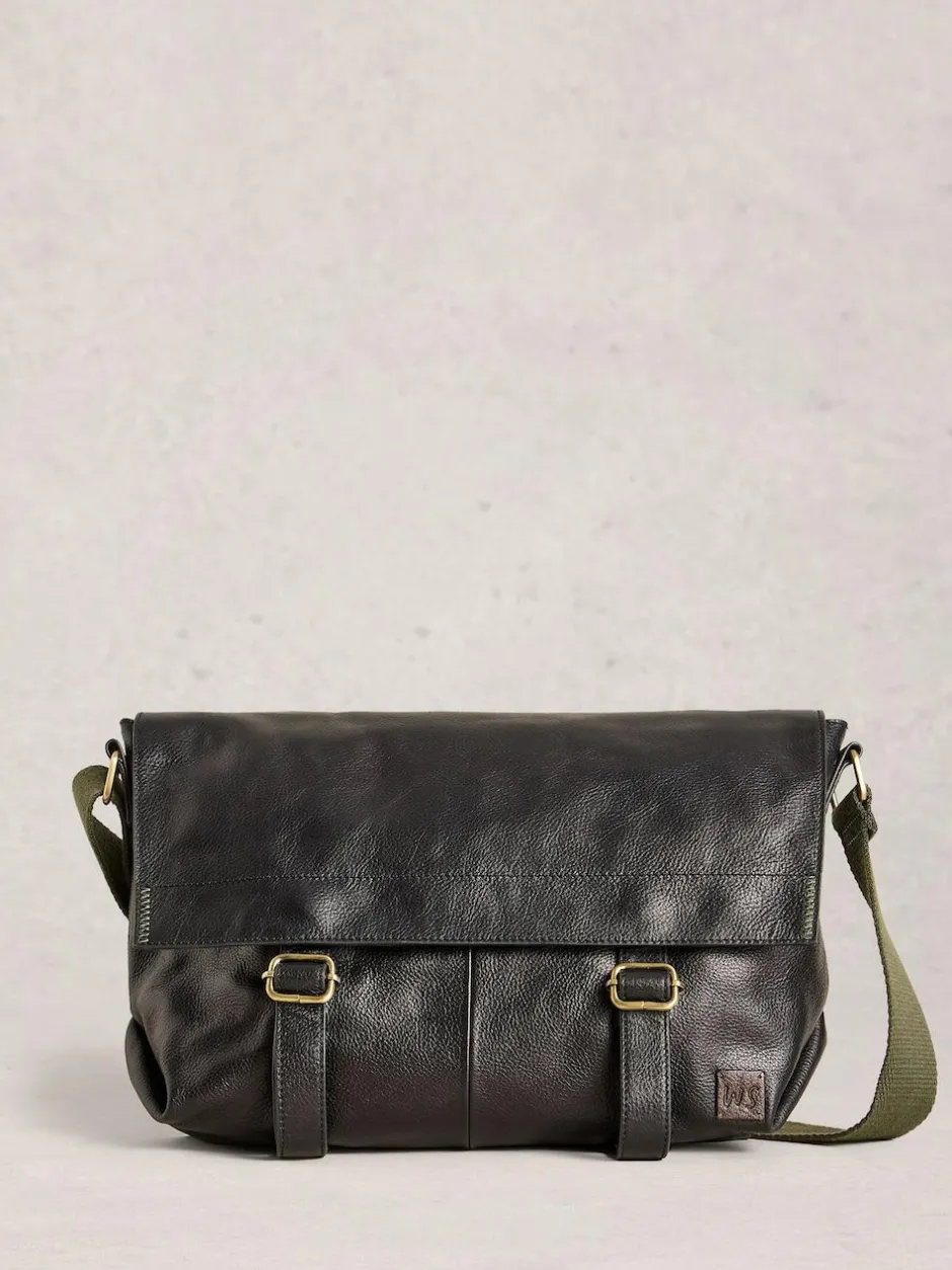 White Stuff Teddy Leather Messenger Bag Black Best