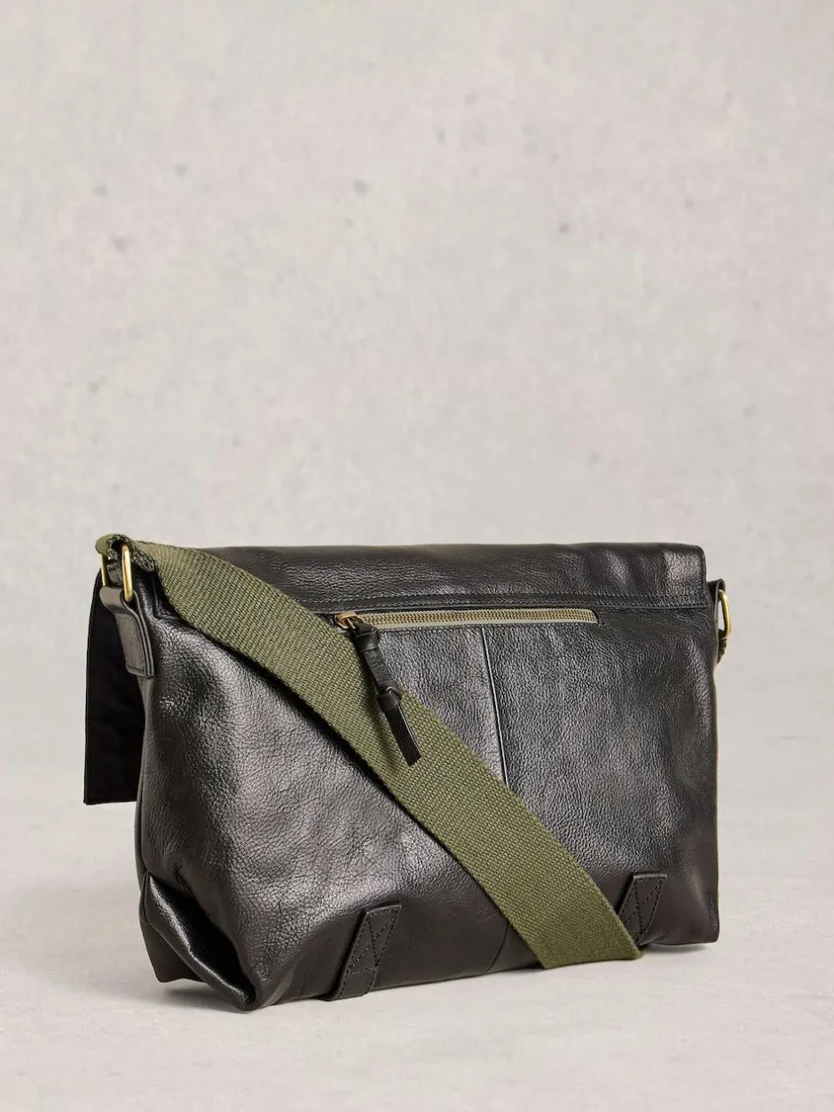 White Stuff Teddy Leather Messenger Bag Black Best