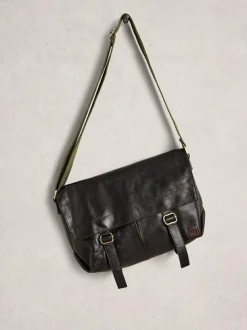 White Stuff Teddy Leather Messenger Bag Black Best
