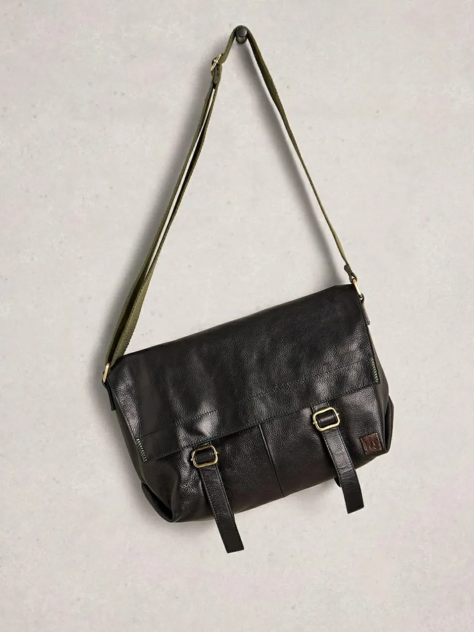 White Stuff Teddy Leather Messenger Bag Black Best