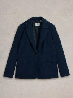 White Stuff Evelyn Jersey Blazer Blue New