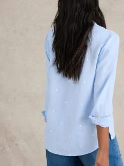 White Stuff Blue Sophie Shirt Sale