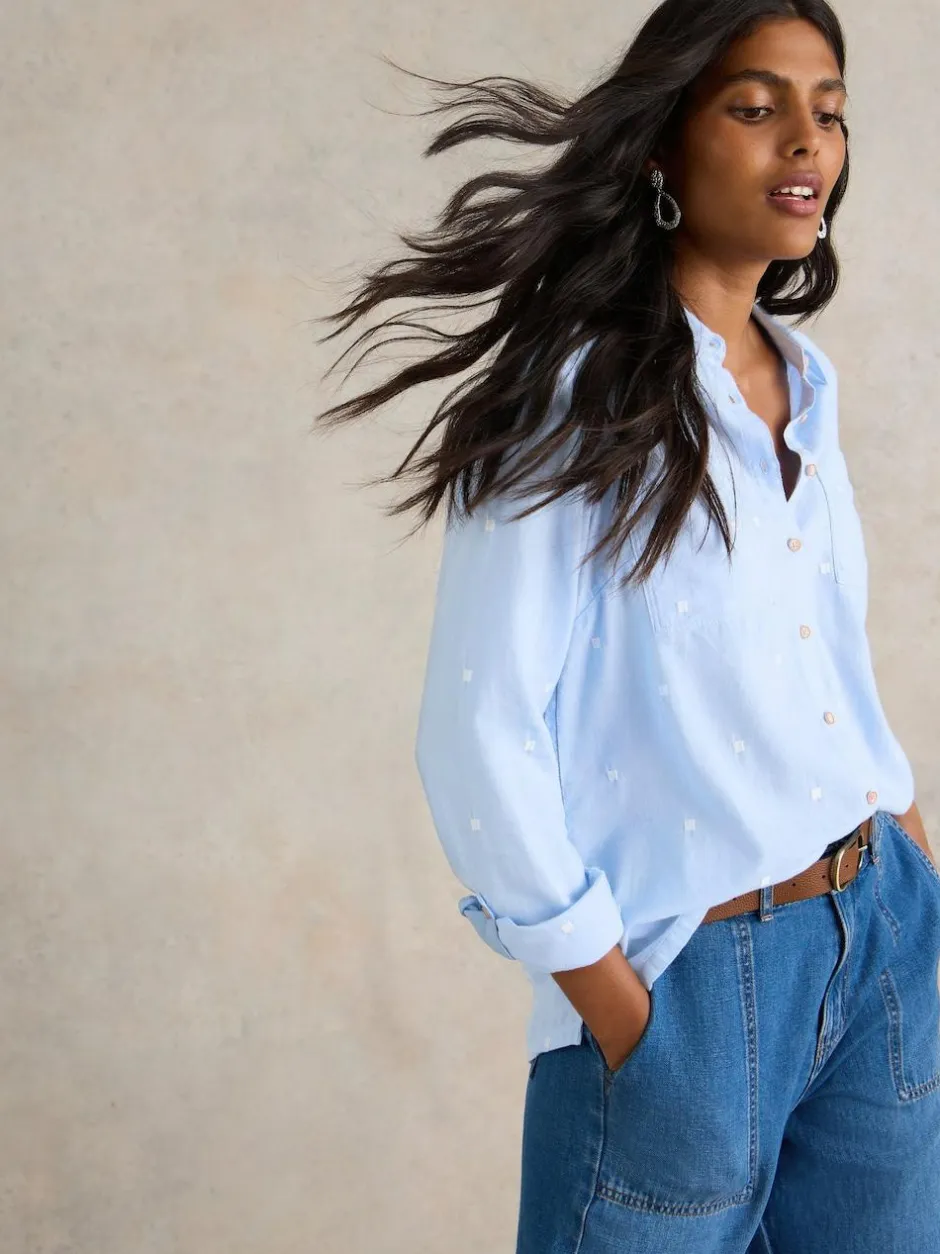 White Stuff Blue Sophie Shirt Sale