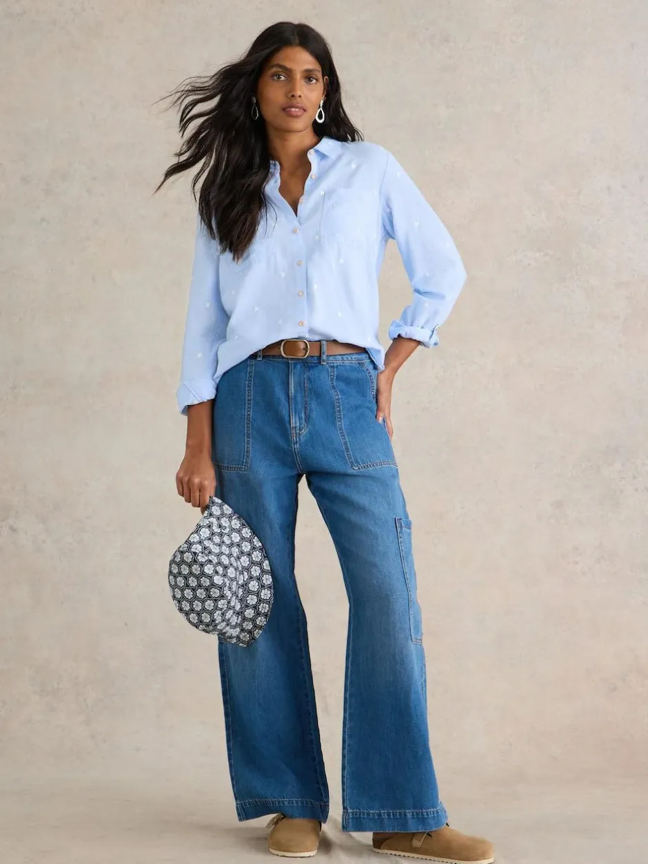 White Stuff Blue Sophie Shirt Sale