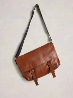 White Stuff Teddy Leather Messenger Bag Brown Outlet
