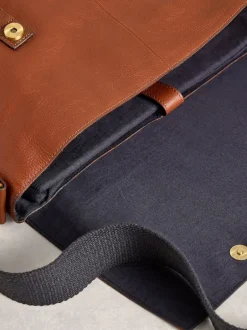 White Stuff Teddy Leather Messenger Bag Brown Outlet