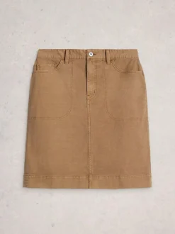 White Stuff Tia Chino Skirt Brown Discount
