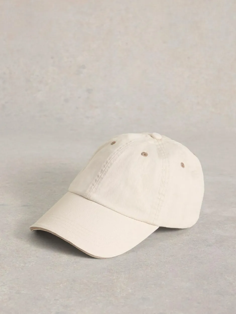 White Stuff 100% Cotton Baseball Cap Cream Sale
