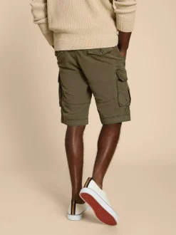 White Stuff 100% Cotton Halsall Cargo Shorts Green Outlet