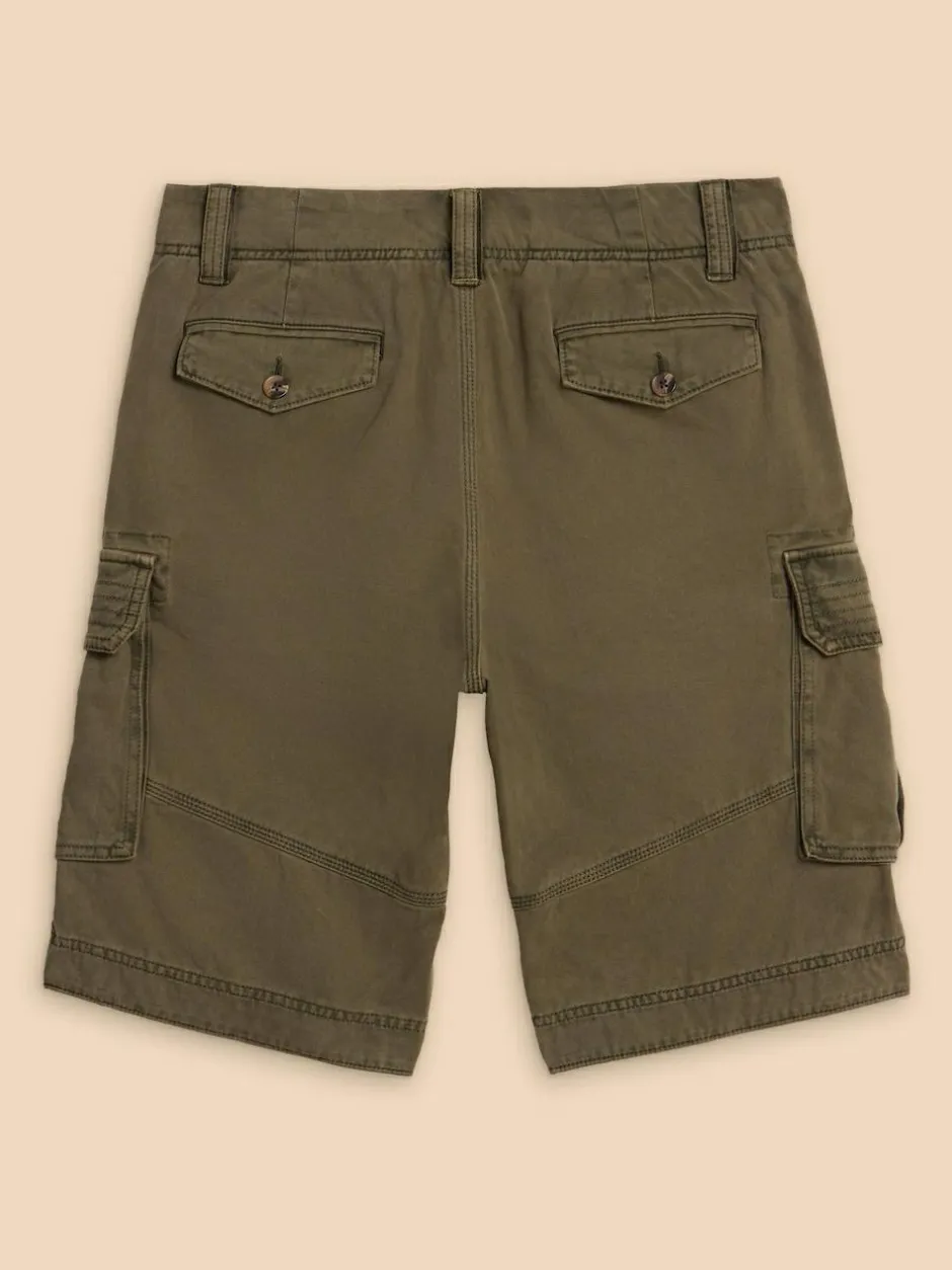 White Stuff 100% Cotton Halsall Cargo Shorts Green Outlet
