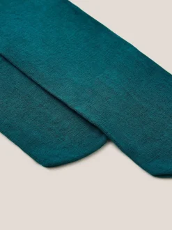 White Stuff Green Patty Plain Tights Clearance