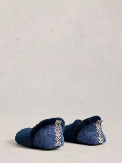 White Stuff Reya Closed Back Slippers Navy Hot
