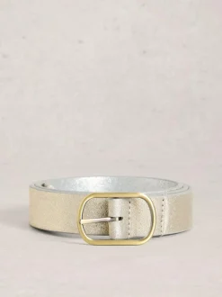 White Stuff Reversible Leather Belt Silver Outlet