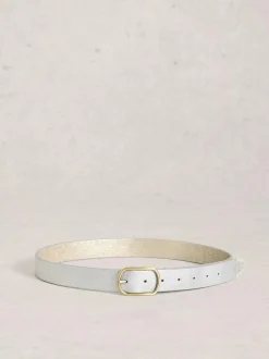 White Stuff Reversible Leather Belt Silver Outlet