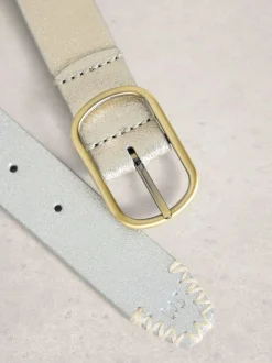 White Stuff Reversible Leather Belt Silver Outlet