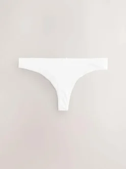 Next Thong Cotton Rich Knickers 7 Pack White New