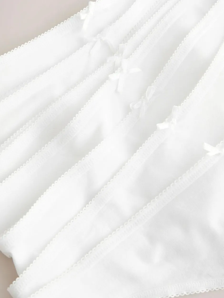 Next Thong Cotton Rich Knickers 7 Pack White New