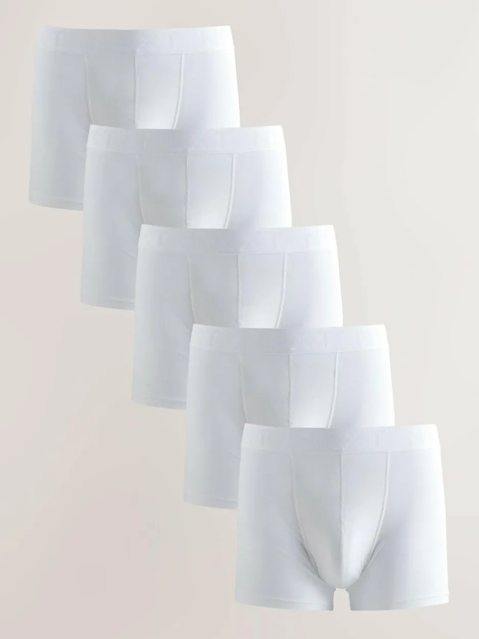 Next White Trunks Boxers 5 Pack New