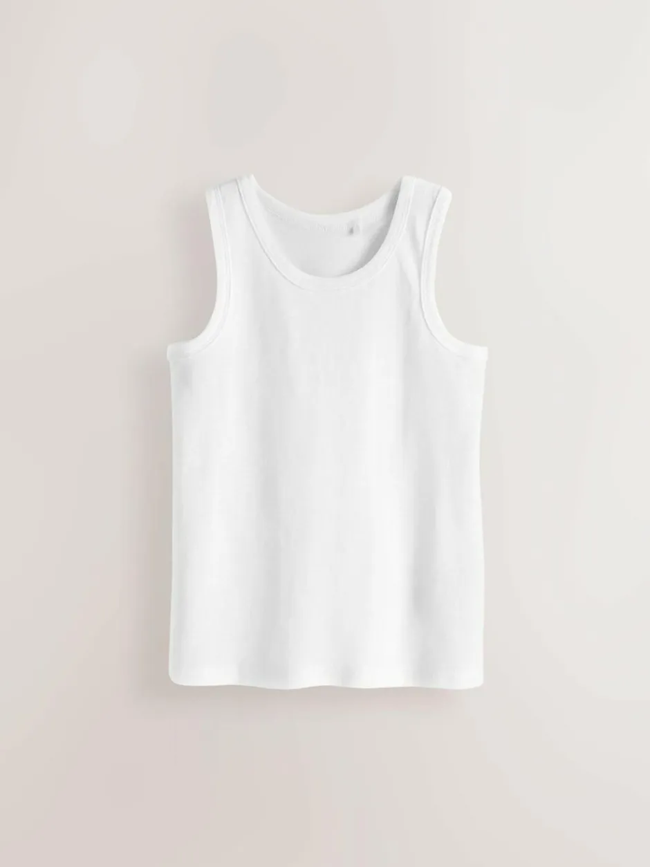 Next White Vests 5 Pack (1.5-16yrs) Best