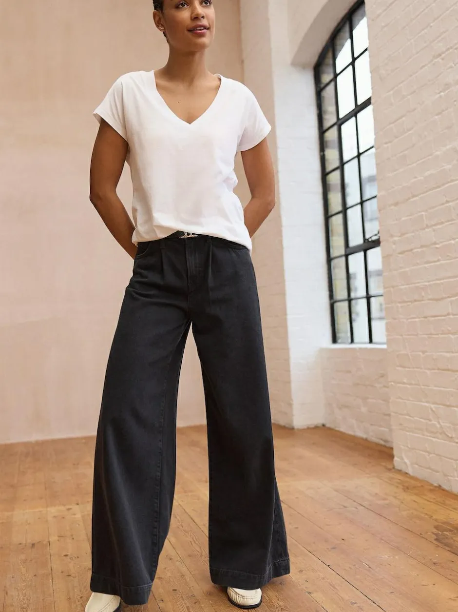Next White V-Neck Cap Sleeve T-Shirt Online