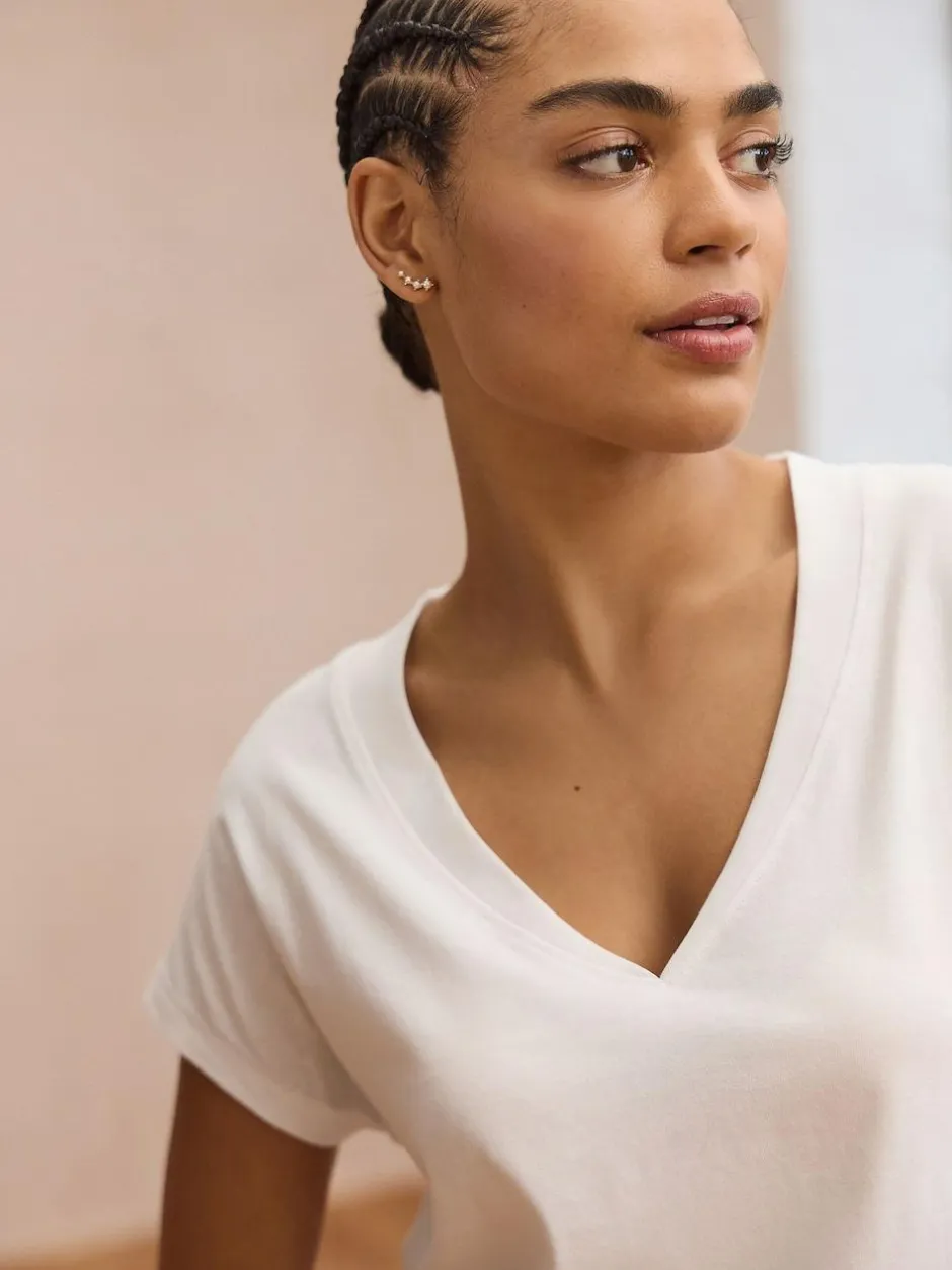 Next White V-Neck Cap Sleeve T-Shirt Online