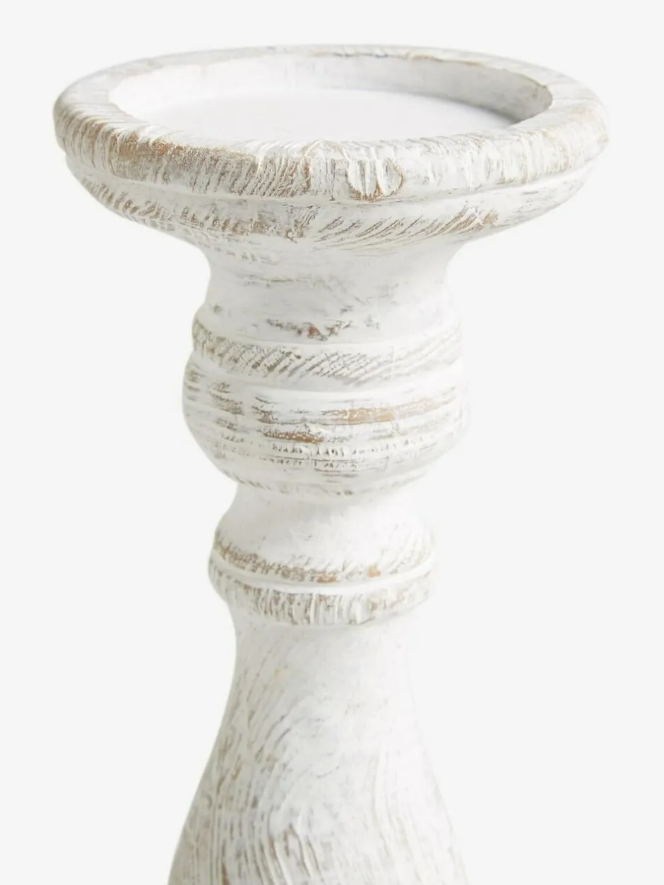 Next White Wash Pillar Candle Holder Outlet
