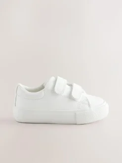 Next Wide Fit (G) Chunky Trainers With Touch Fastening White New