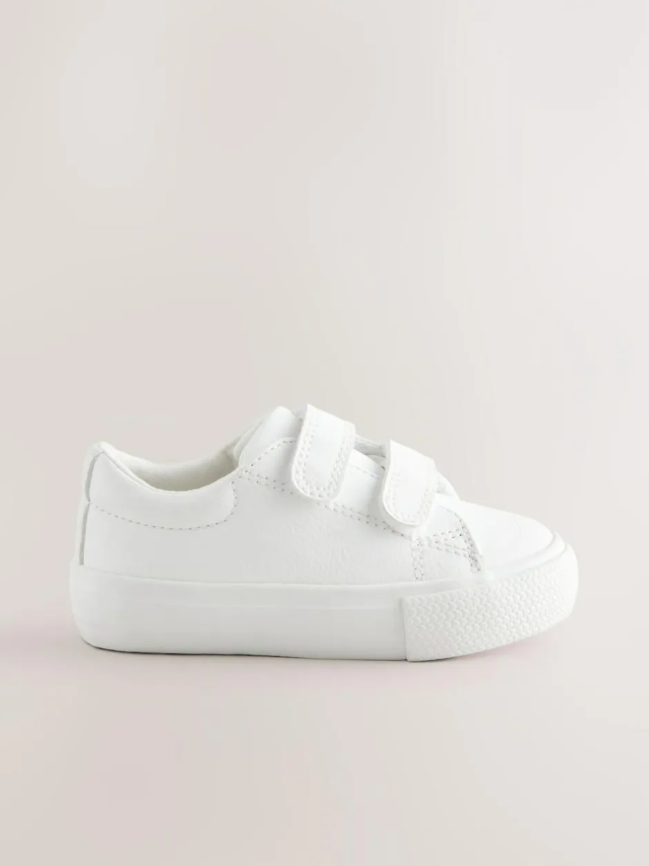 Next Wide Fit (G) Chunky Trainers With Touch Fastening White New
