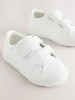 Next Wide Fit (G) Chunky Trainers With Touch Fastening White New