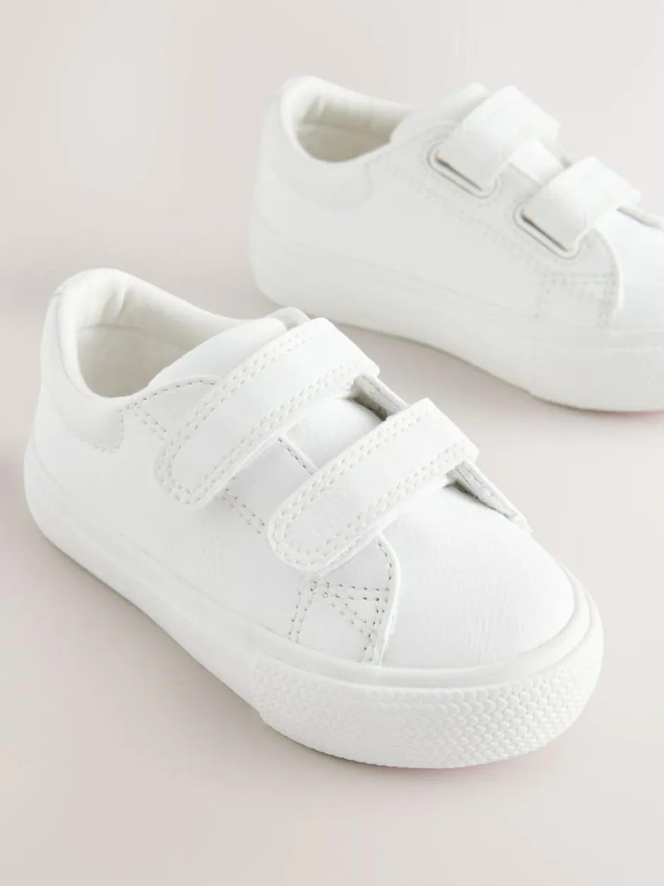 Next Wide Fit (G) Chunky Trainers With Touch Fastening White New