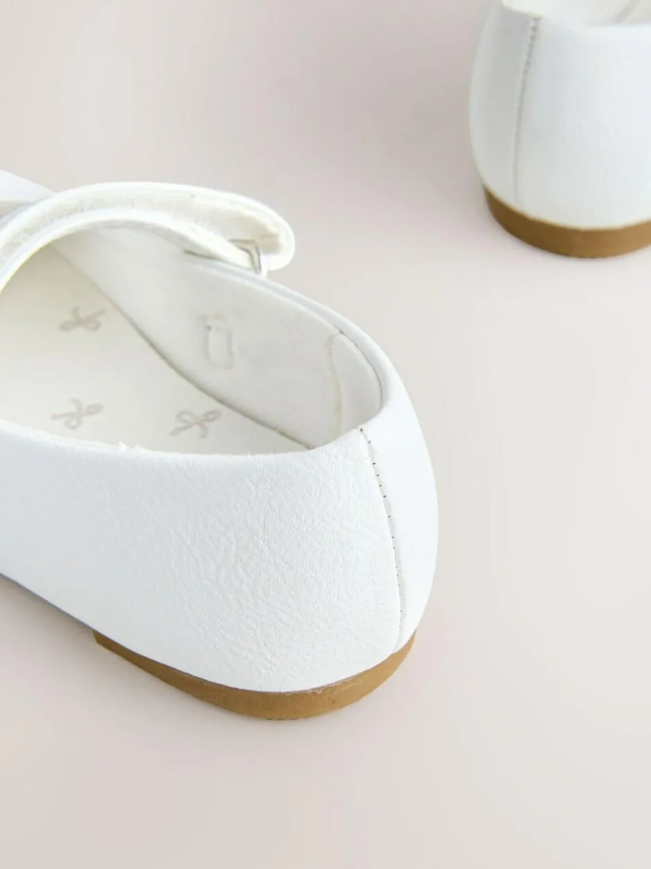 Next Wide Fit (G) Mary Jane Touch Fastening Occasion Shoes White Clearance