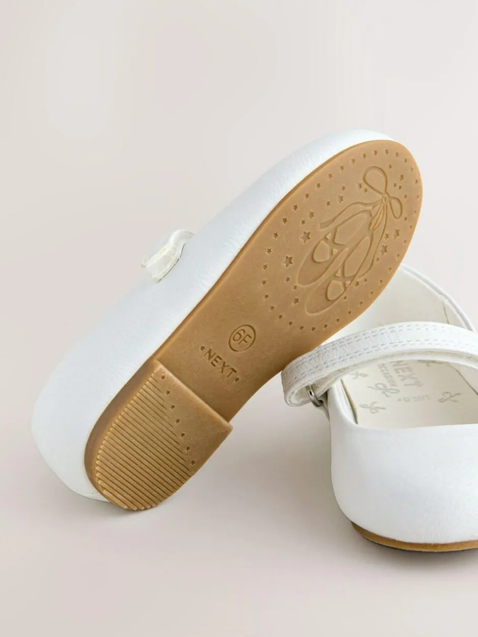 Next Wide Fit (G) Mary Jane Touch Fastening Occasion Shoes White Clearance