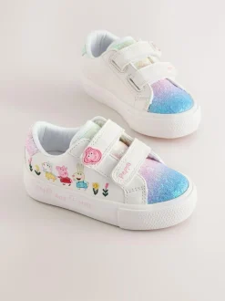 Next White Wide Fit (G) Peppa Pig Chunky Trainers with Touch Fastening Discount