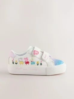 Next White Wide Fit (G) Peppa Pig Chunky Trainers with Touch Fastening Discount