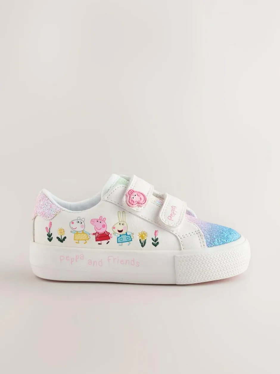 Next White Wide Fit (G) Peppa Pig Chunky Trainers with Touch Fastening Discount