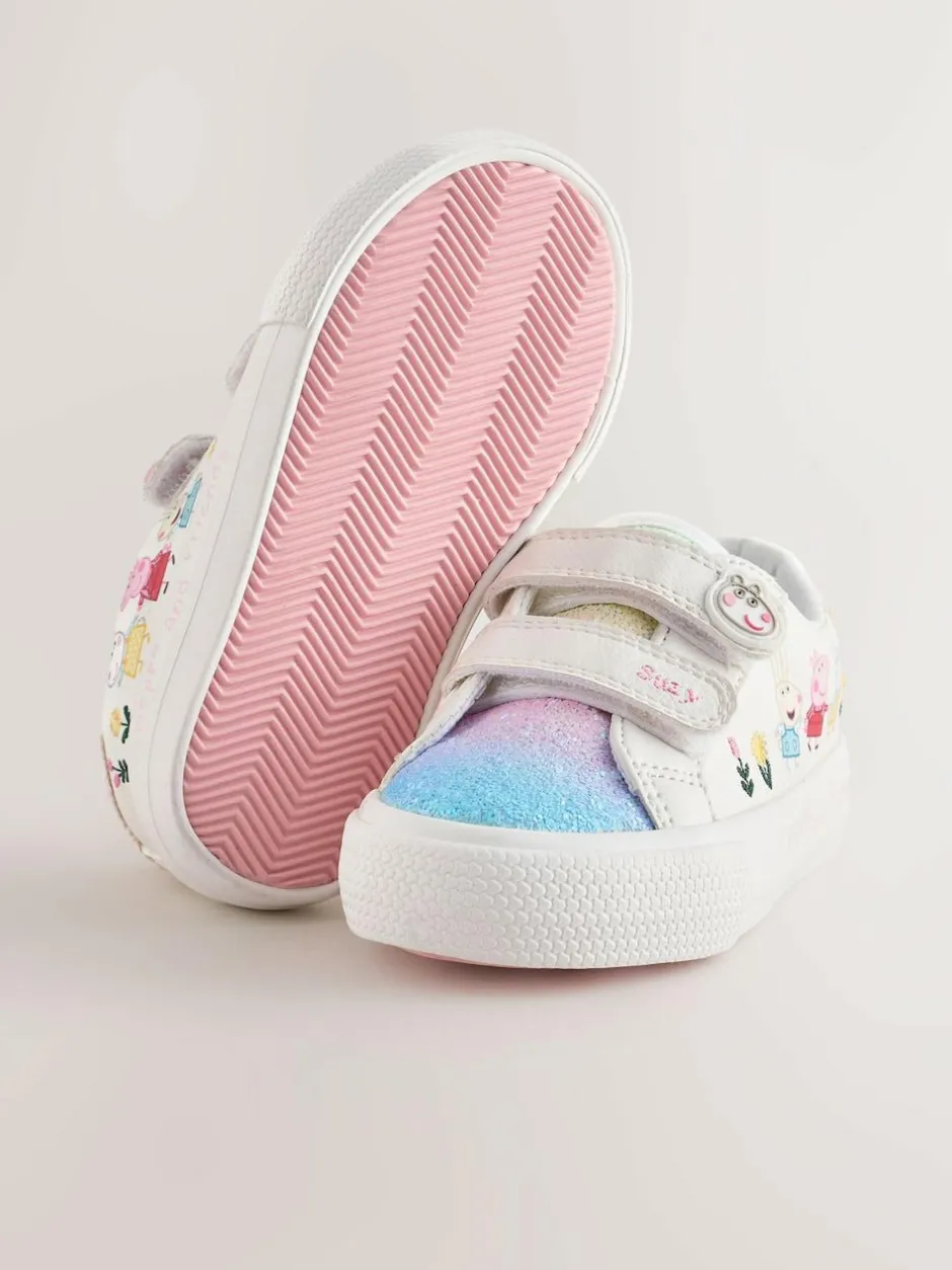 Next White Wide Fit (G) Peppa Pig Chunky Trainers with Touch Fastening Discount