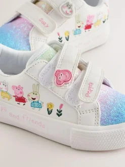 Next White Wide Fit (G) Peppa Pig Chunky Trainers with Touch Fastening Discount
