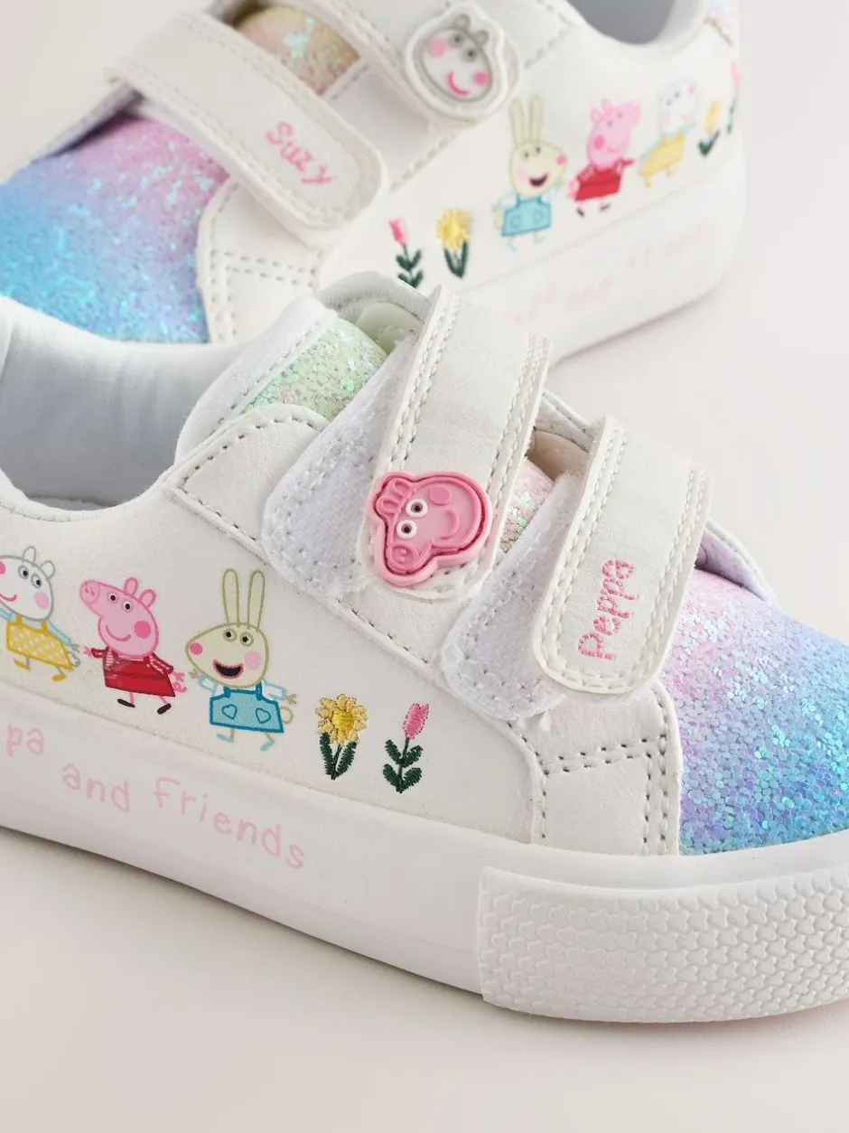 Next White Wide Fit (G) Peppa Pig Chunky Trainers with Touch Fastening Discount